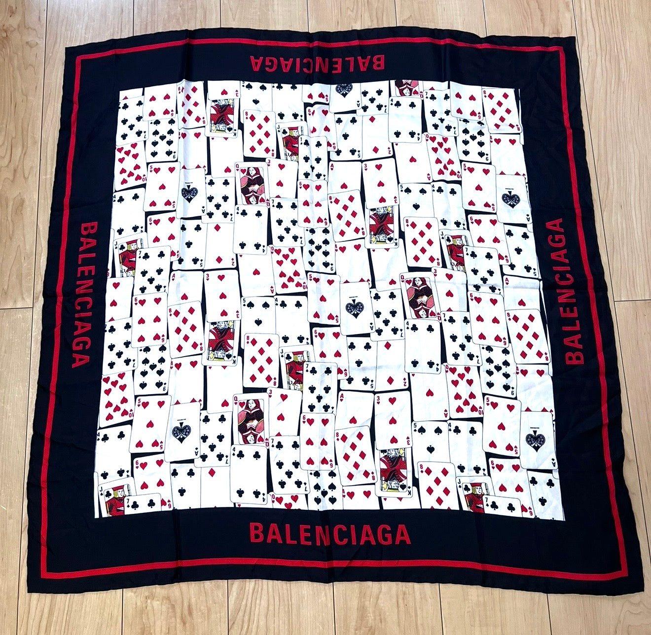 Balenciaga  Playing Cards Motif Silk Scarf  (🇵🇭P7,740)