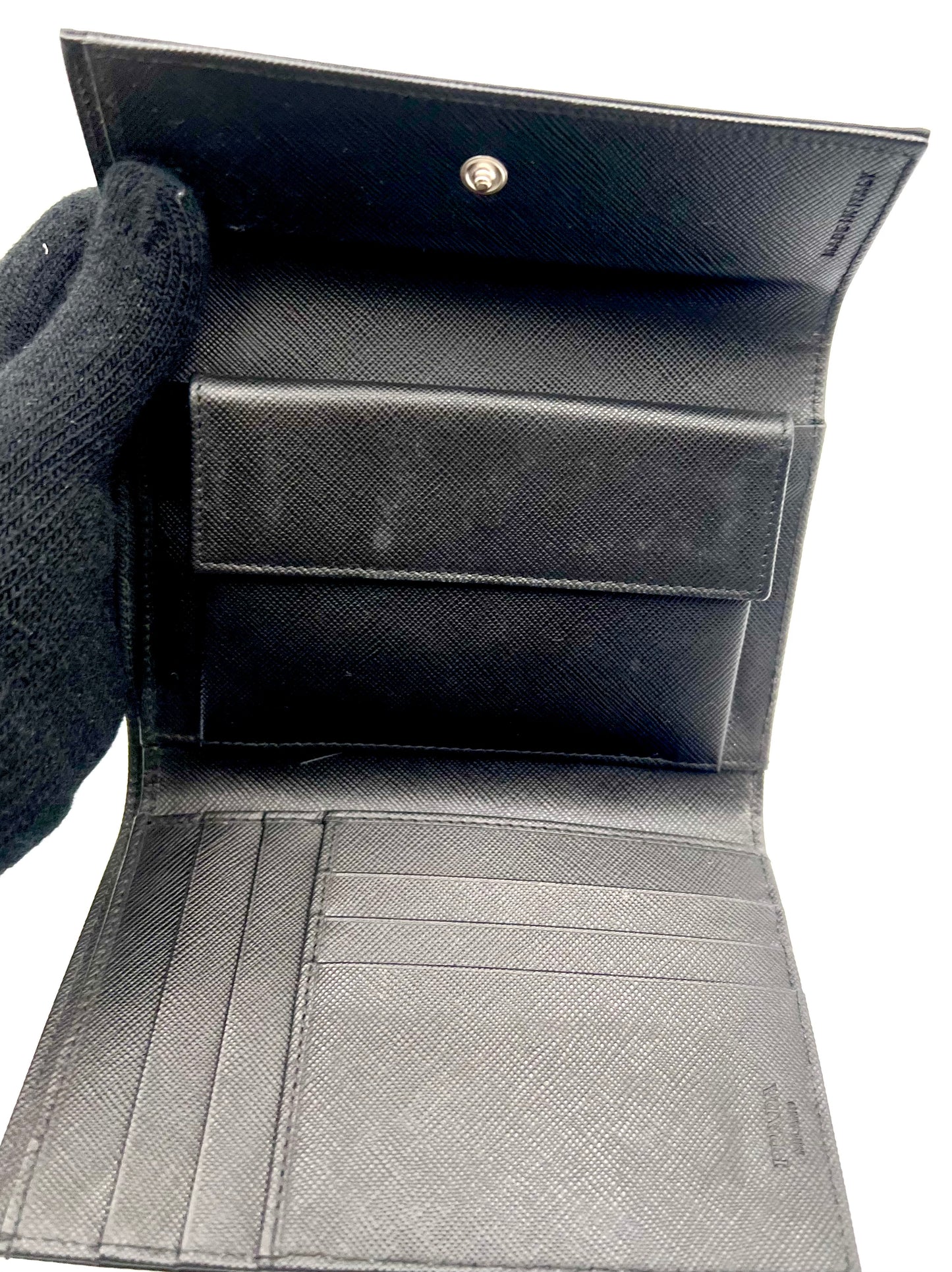 Prada Tessuto Pocono Logo Black Nylon Semi Long Wallet  (🇵🇭P13,760)