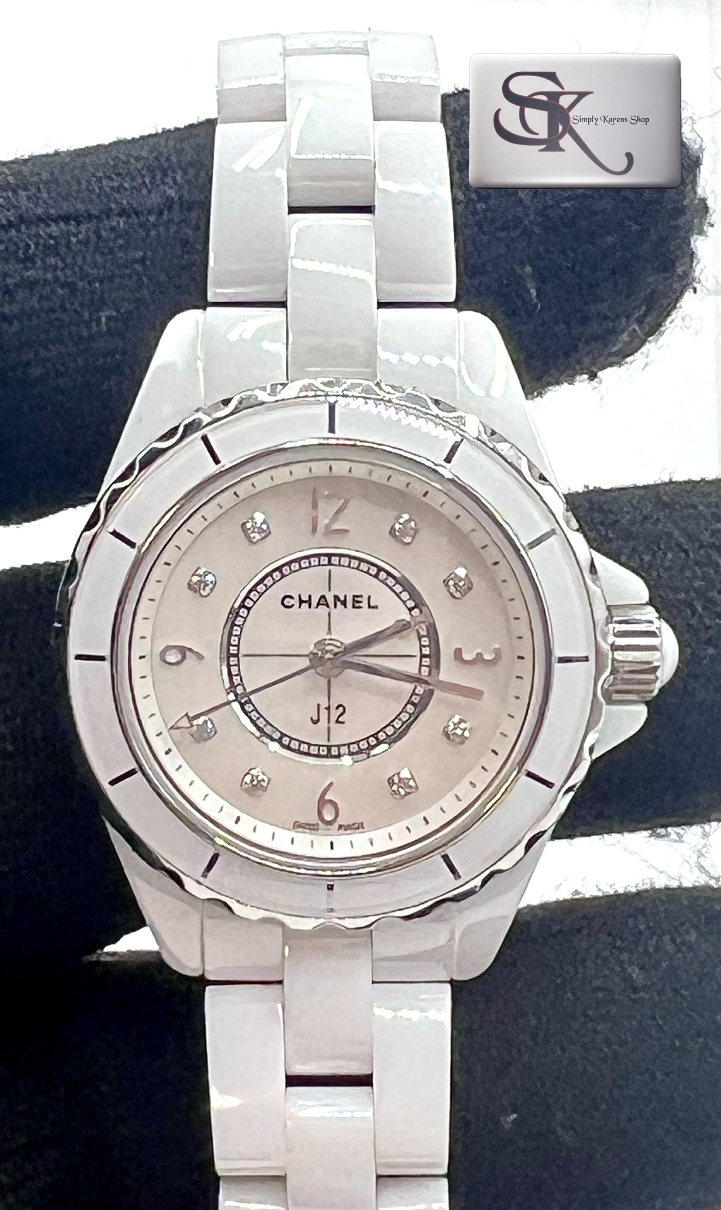 Chanel J12 w/8pcs Dia /shell dial/ Ceramic Strap 29mm