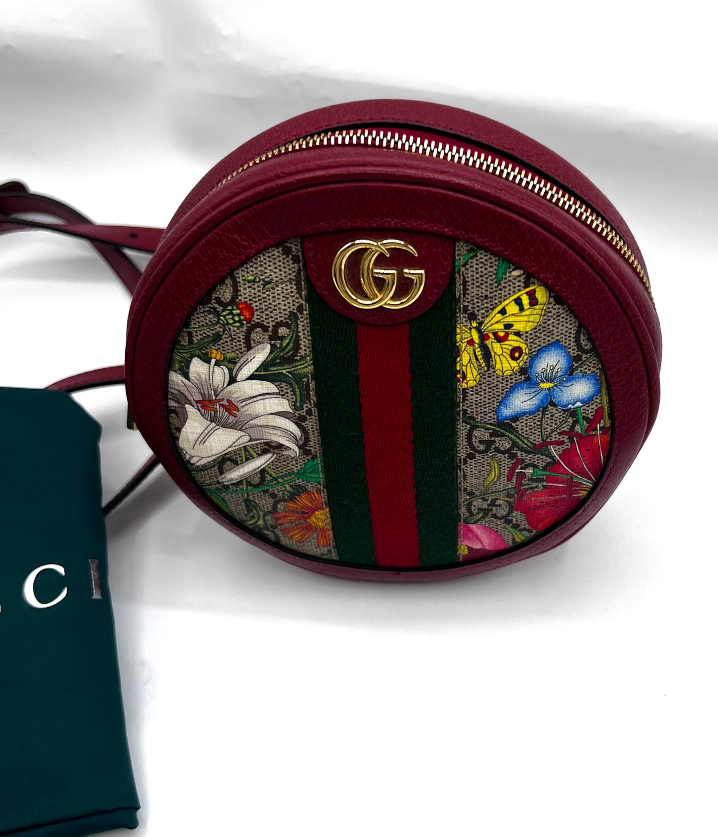 Gucci Ophidia GG Flora Mini Backpack in Red Leather and Canvas (🇵🇭P37,840)