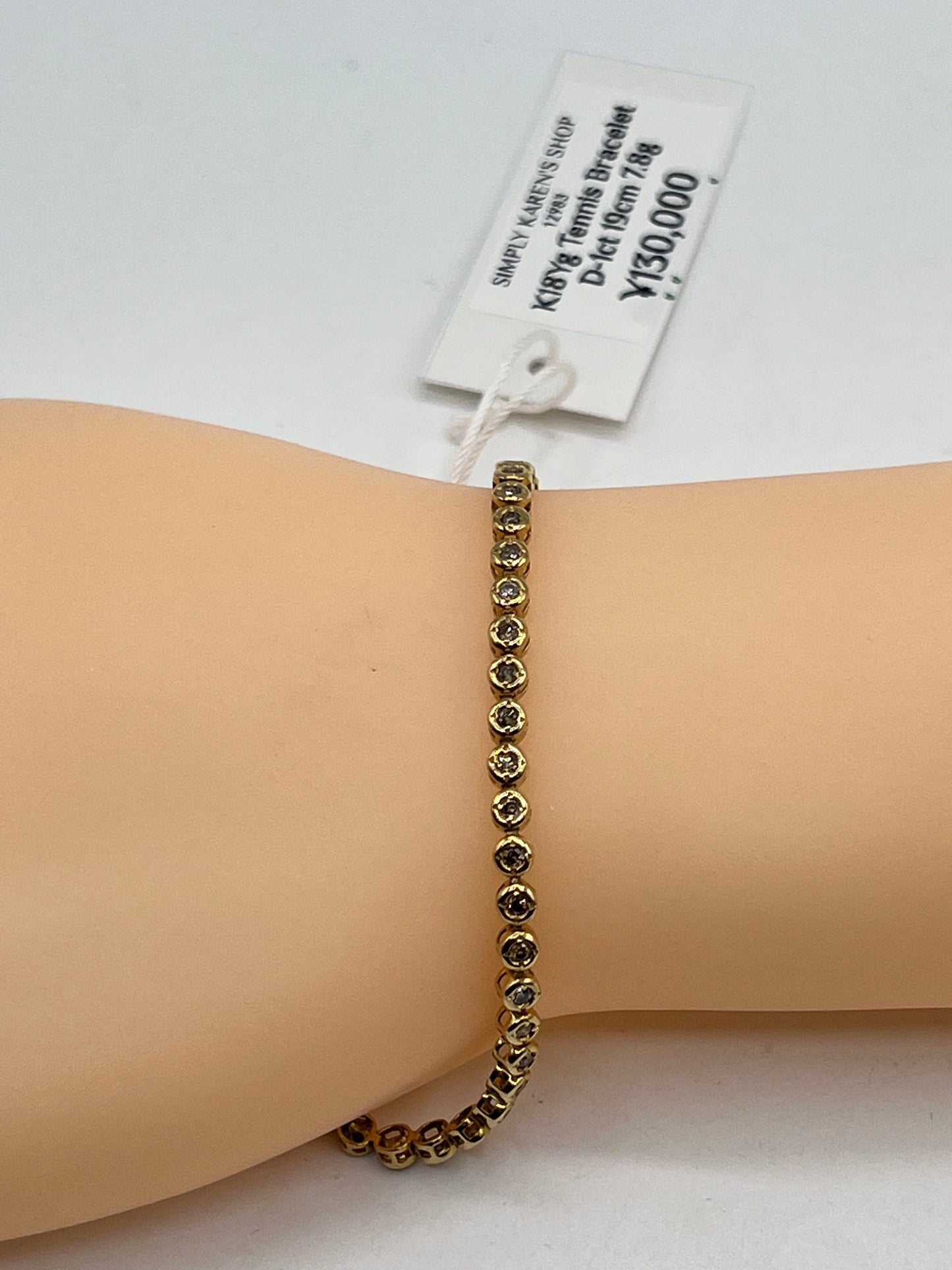 K18 Yg Tenis Bracelet  D-1ct  19cm 7.8g