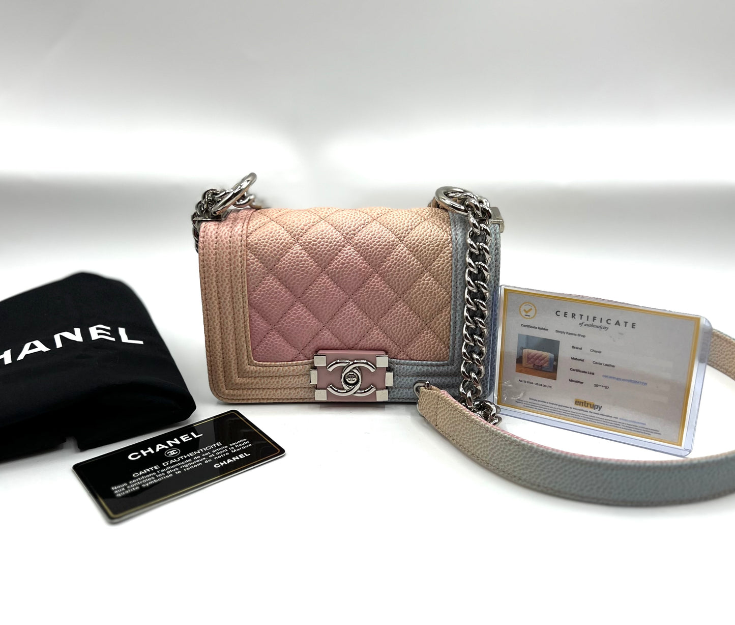 Chanel Leboy mini Rainbow Caviar Skin Flap chain Bag