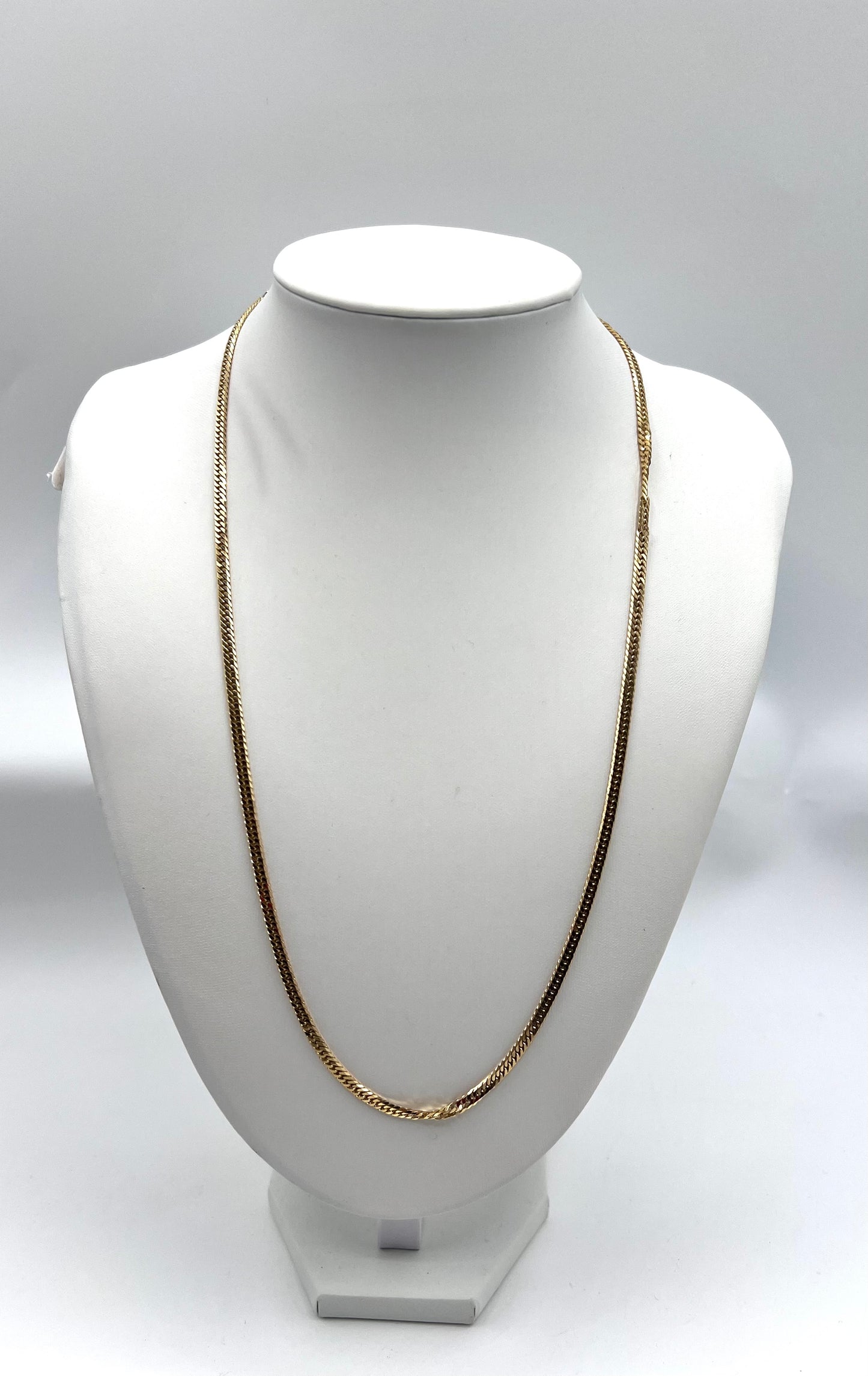 K18 JP YG 6 Cut Double Lock Kihei Necklace 20.2g 60cm