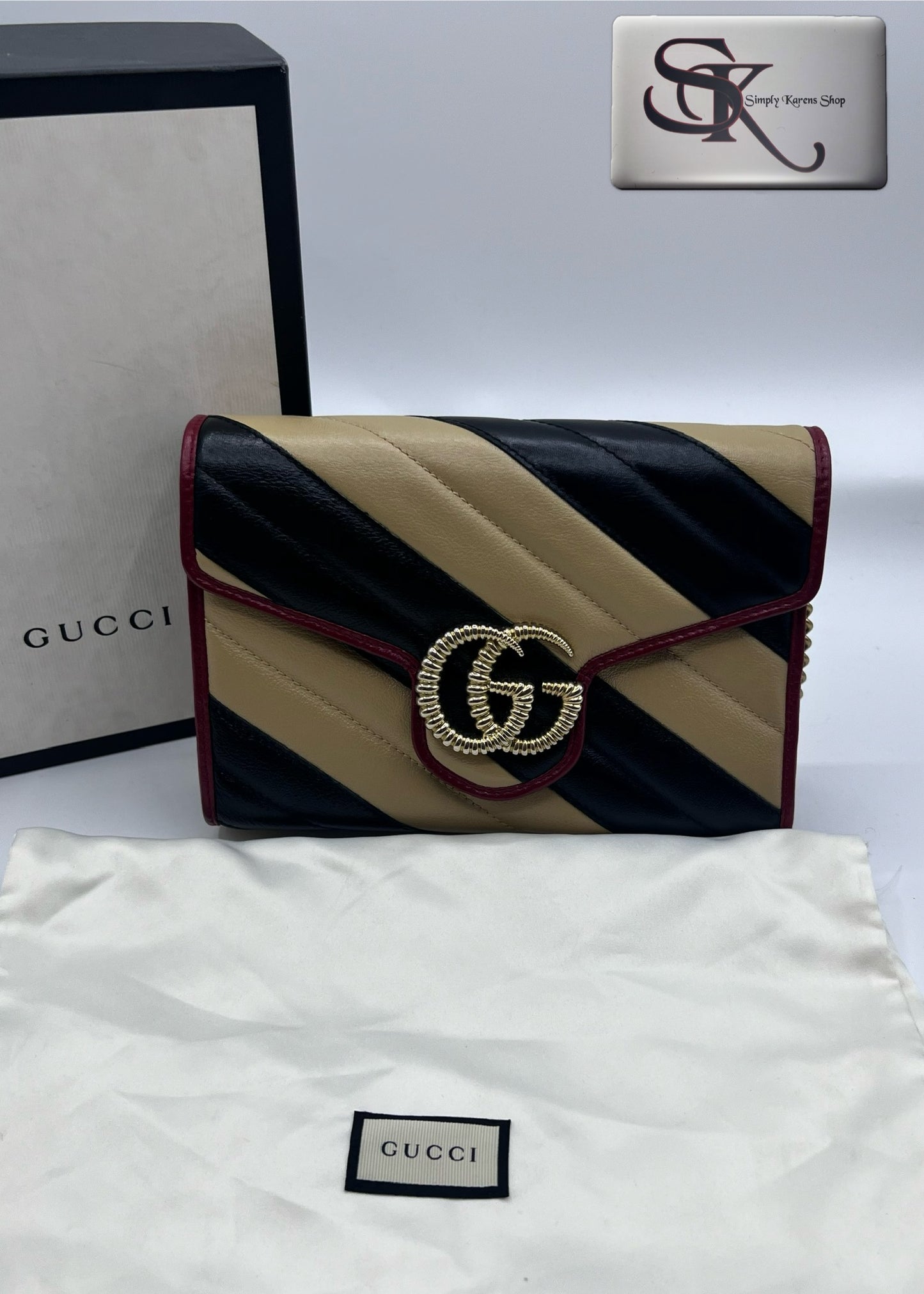 Gucci Two tone GG Marmont Wallet On Chain 🇵🇭P44,000🇵🇭