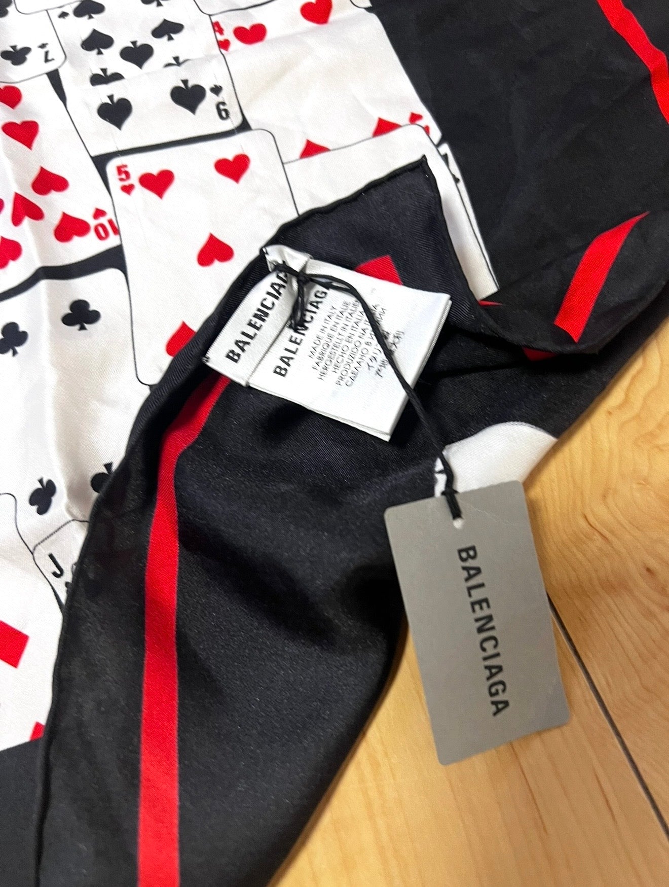 Balenciaga  Playing Cards Motif Silk Scarf  (🇵🇭P7,740)