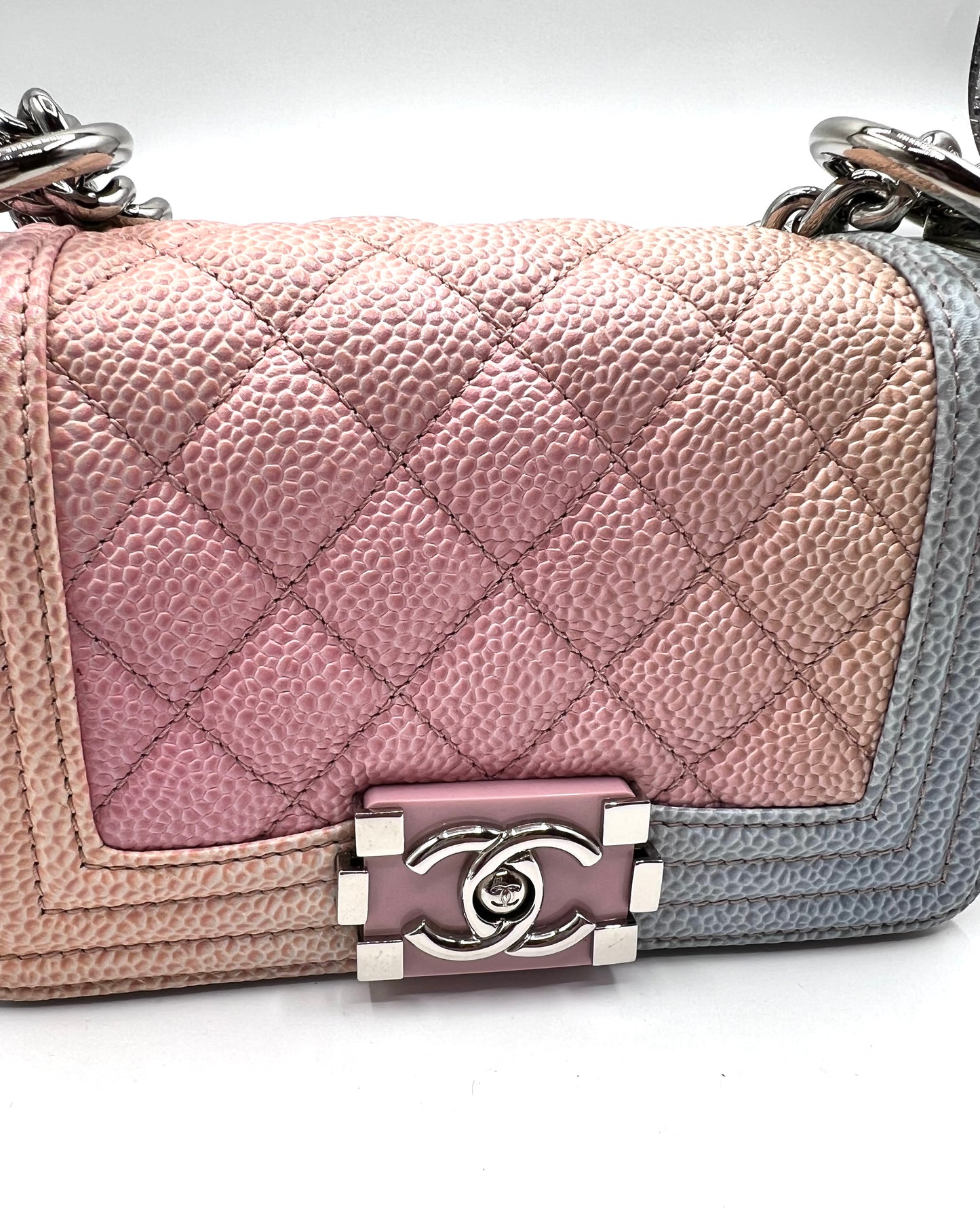 Chanel Leboy mini Rainbow Caviar Skin Flap chain Bag