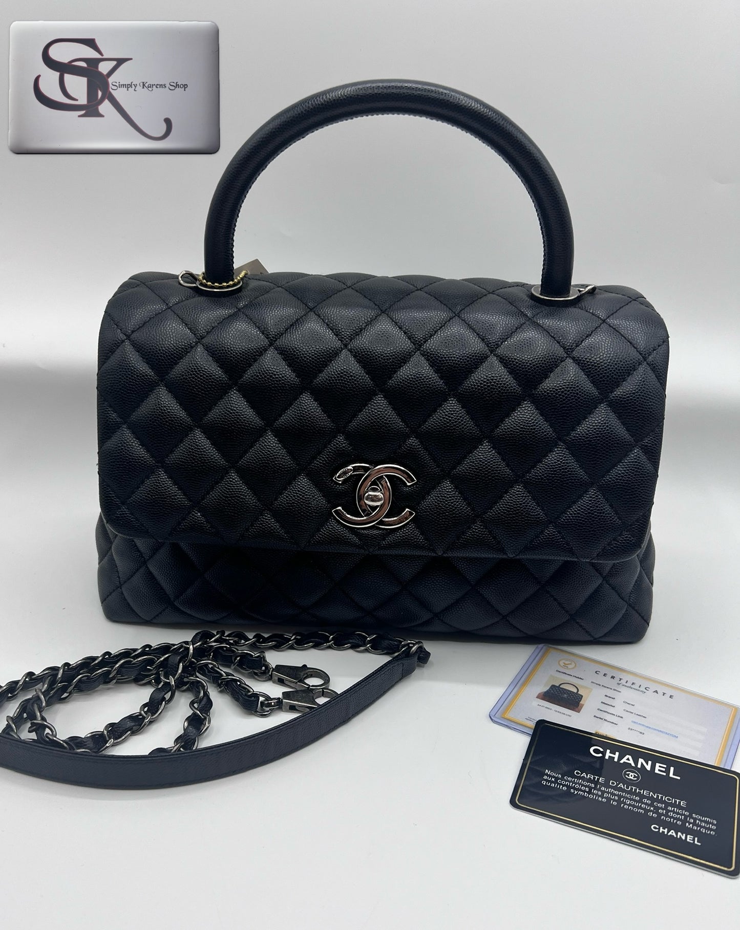 CHANEL CAVIAR TOP HANDLE MM