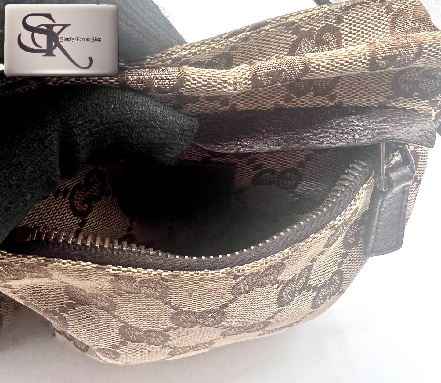 Gucci Monogram brown canvas Belt Bag