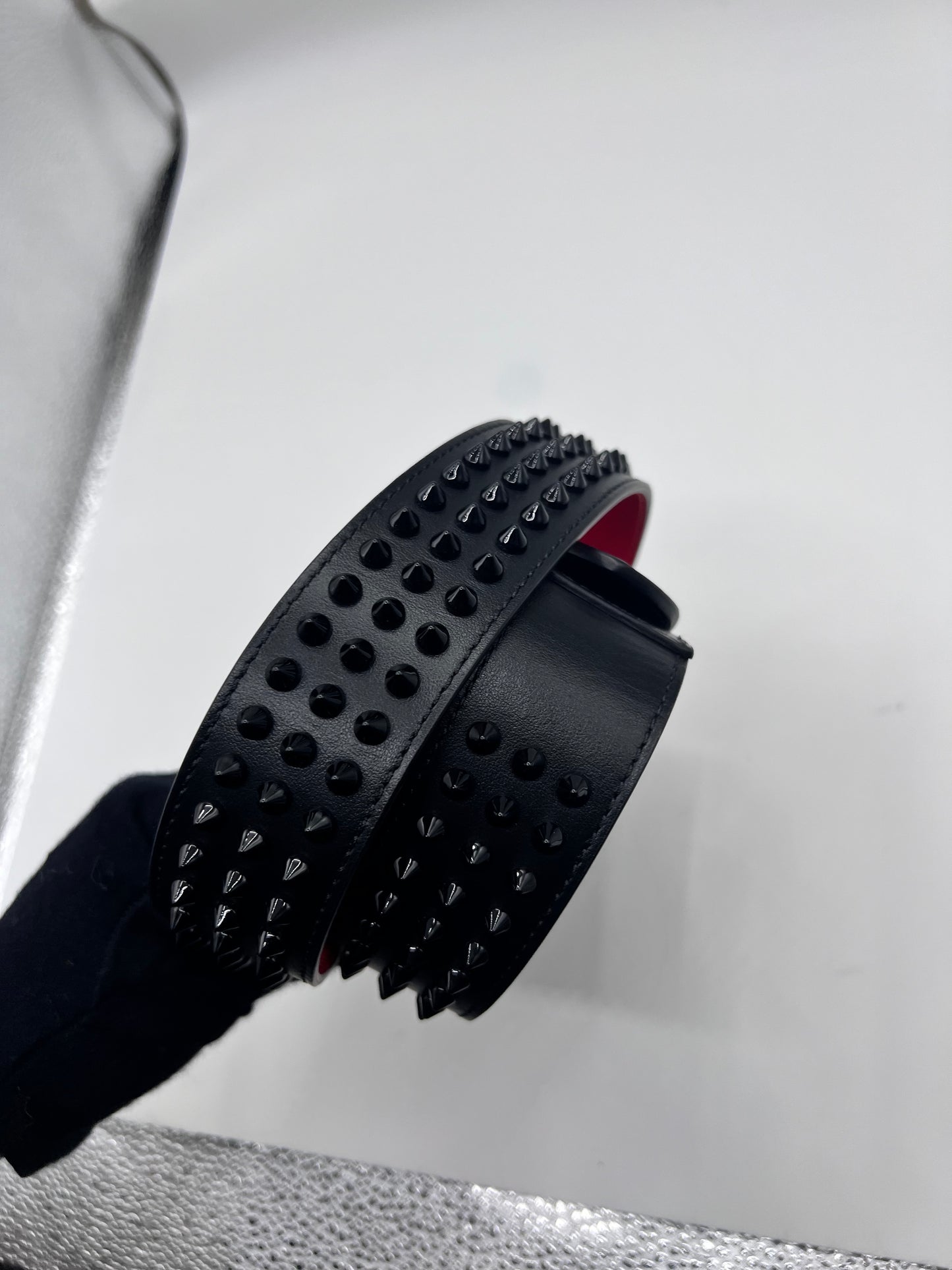 Christian Louboutin Leather Loubi Spike Belt