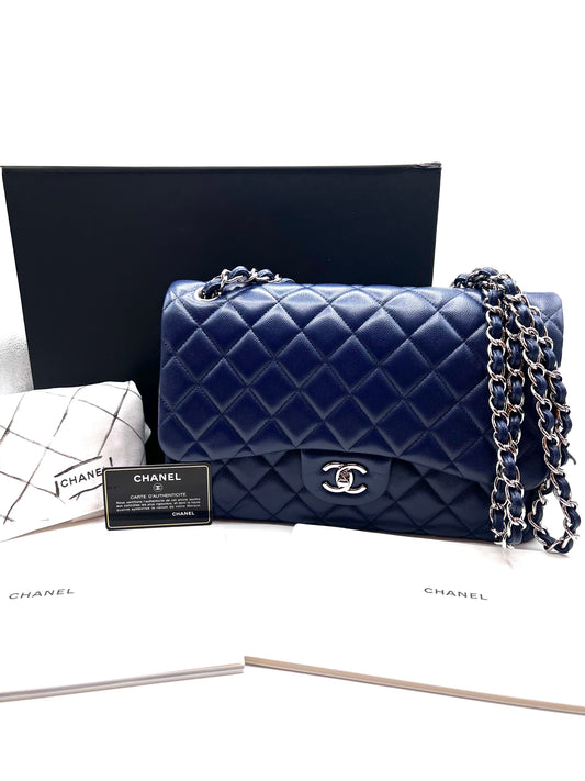 Chanel Jumbo Caviar Royal Blue Flap Chain  (🇵🇭P429,140)