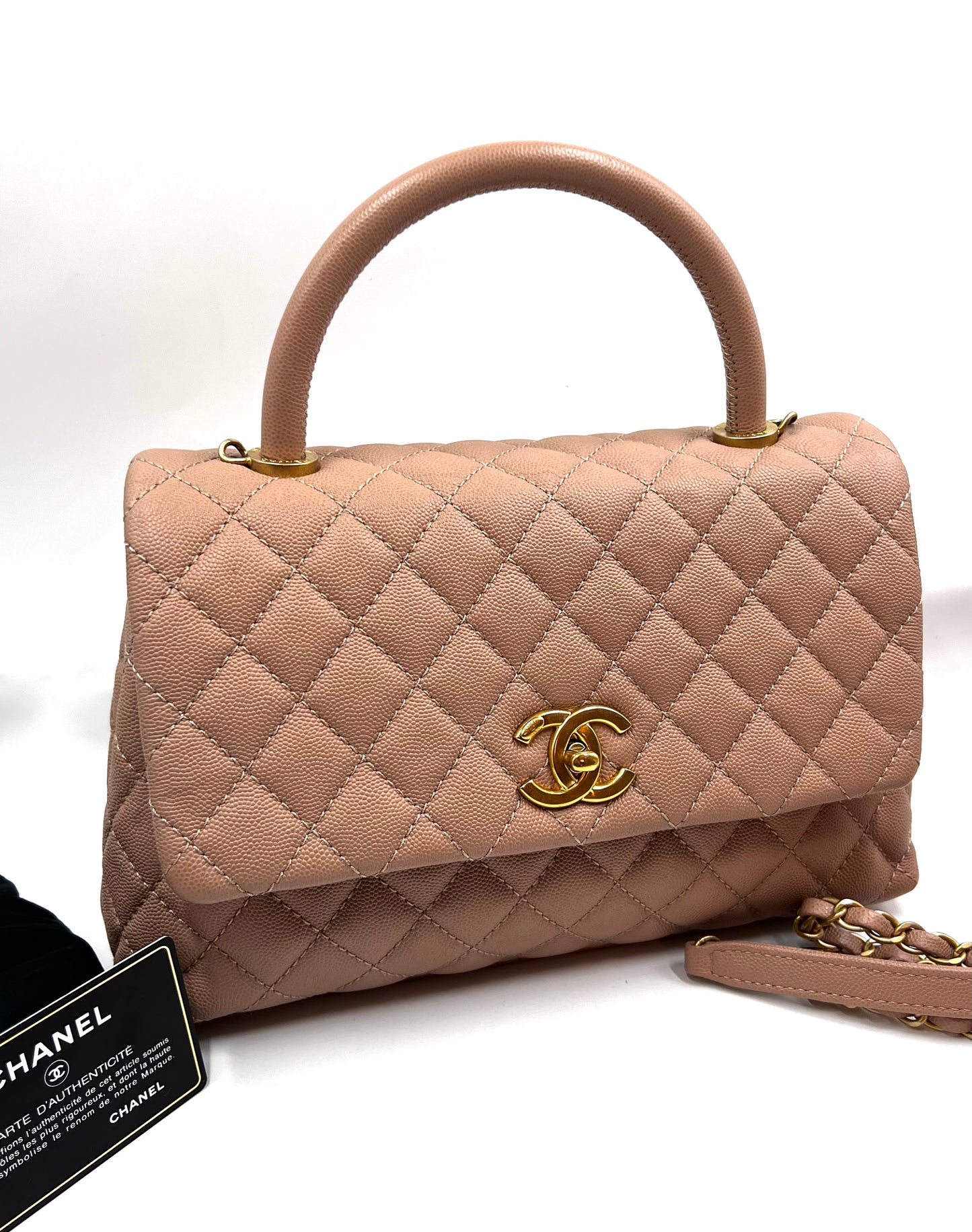 Chanel Coco Handle Caviar Mm size 29cm Beige/Milktea GWH Series 25 (🇵🇭P232,200)