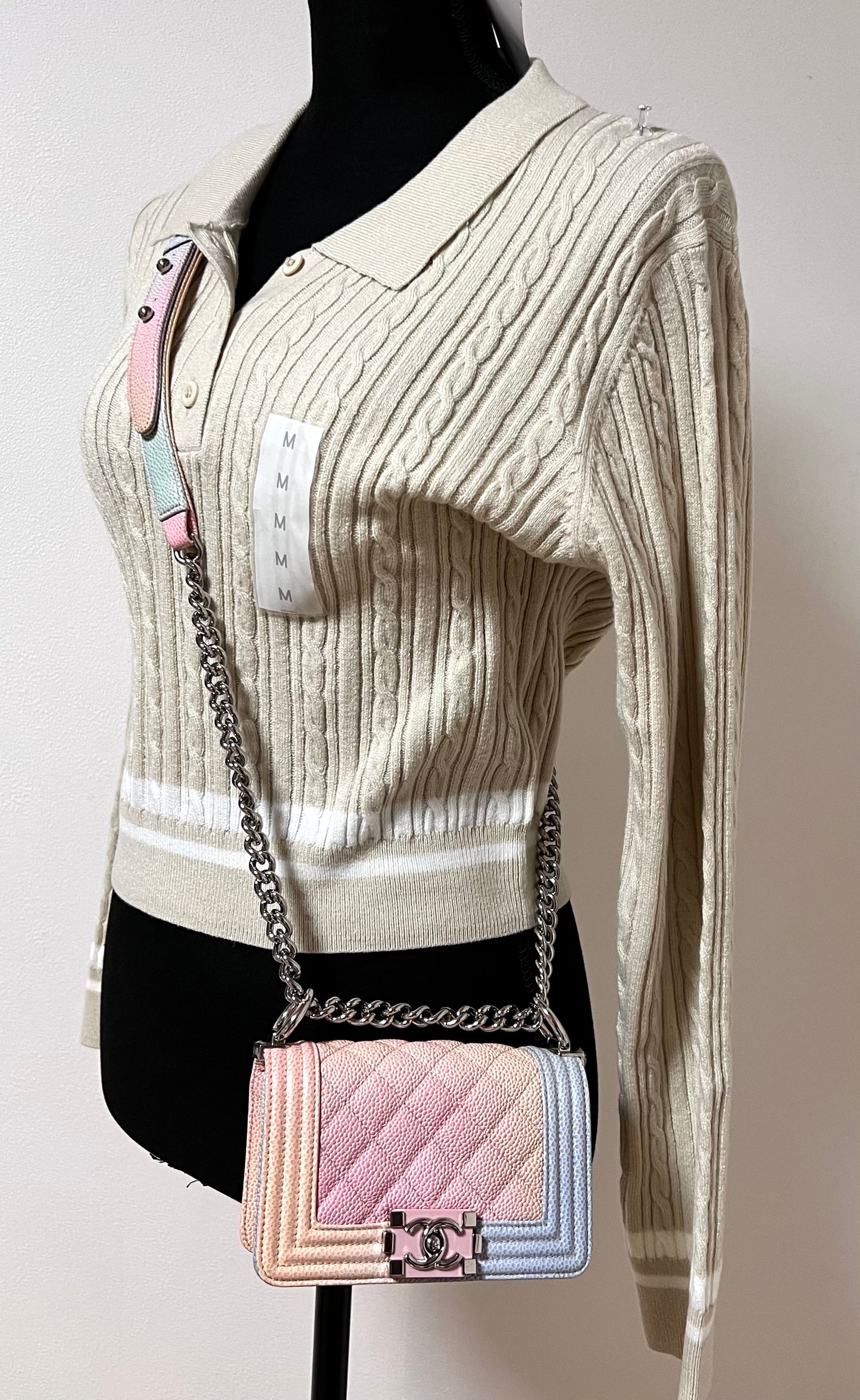 Chanel Leboy mini Rainbow Caviar Skin Flap chain Bag