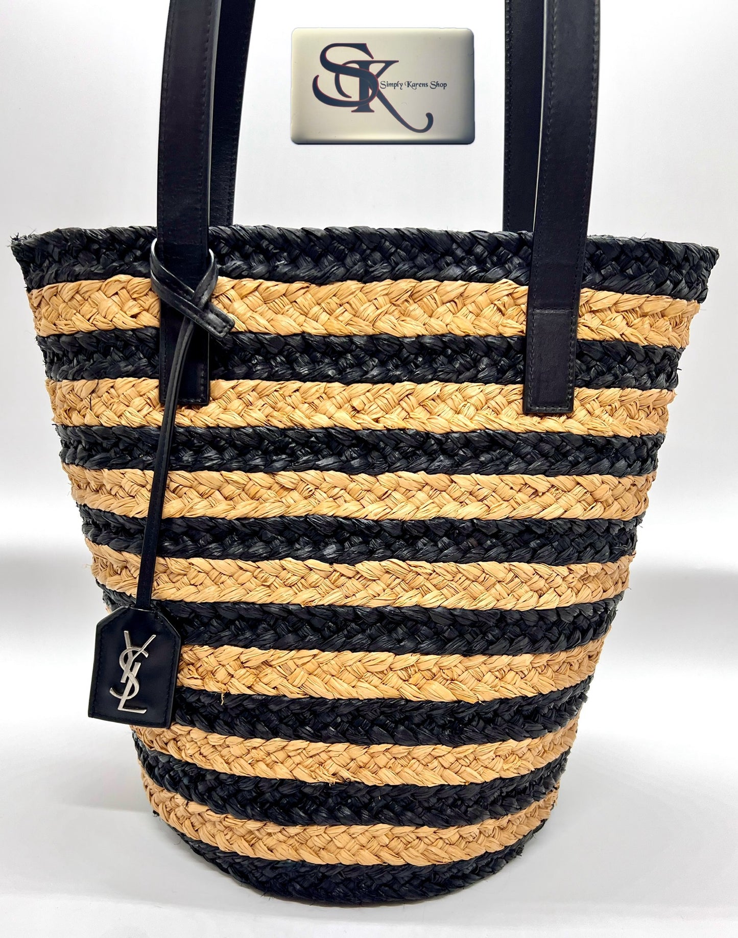 Ysl Raffia in natural & black color  Tote bag