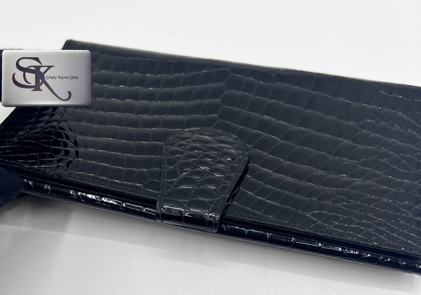 Genuine Crocodile black patent slim long wallet 🇵🇭P2,580🇵🇭