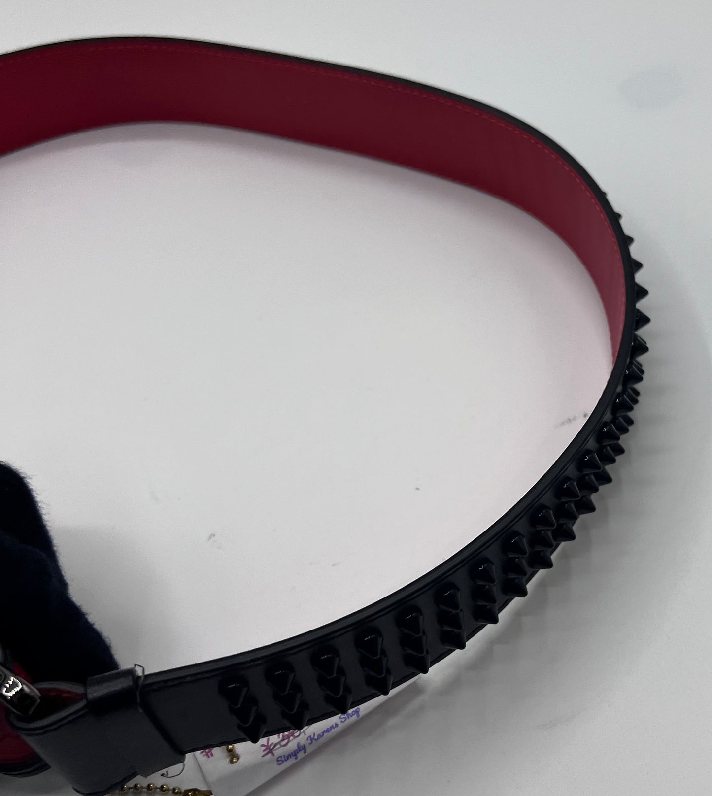 Christian Louboutin Leather Loubi Spike Belt