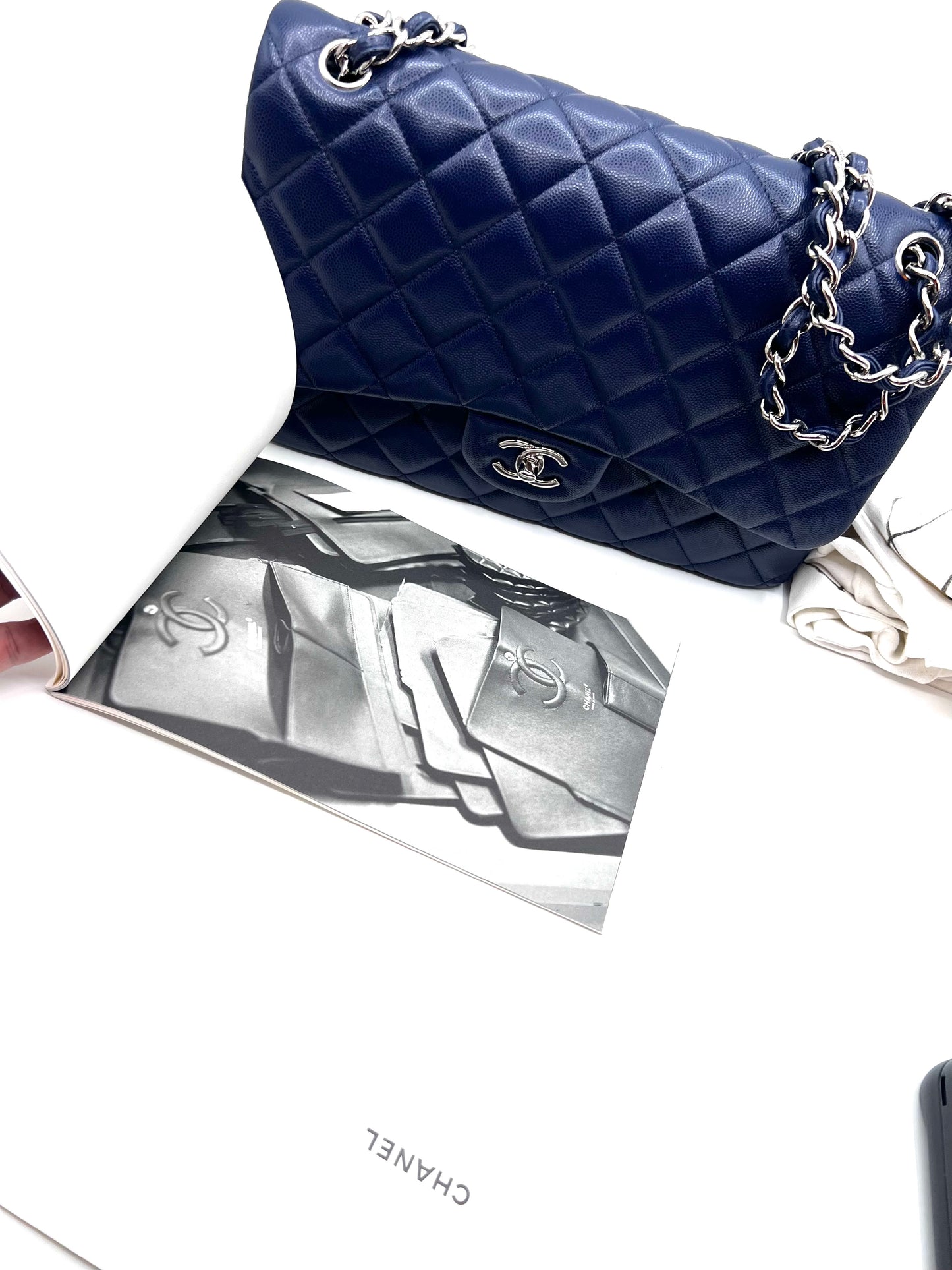 Chanel Jumbo Caviar Royal Blue Flap Chain  (🇵🇭P429,140)