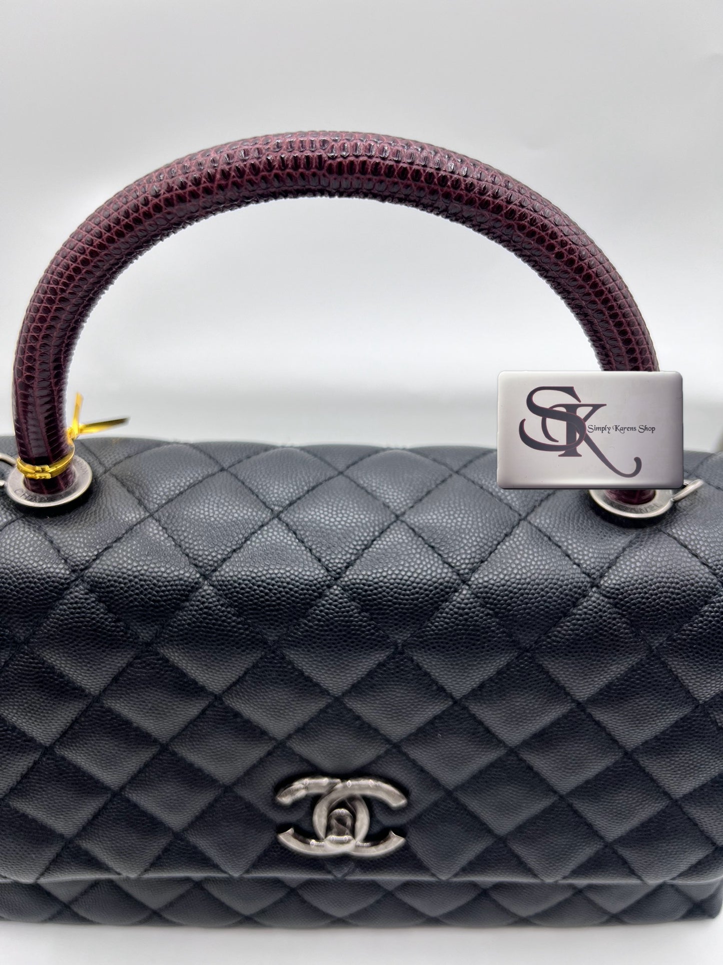 Chanel Caviar Coco python handle Matlase 2 way Bag series 23 mm size     (🇵🇭P361,200)