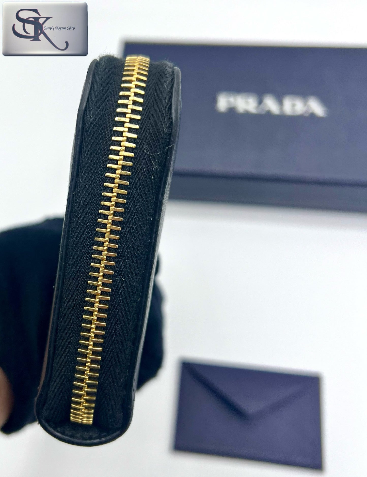 Prada Saffiano Zip around wallet