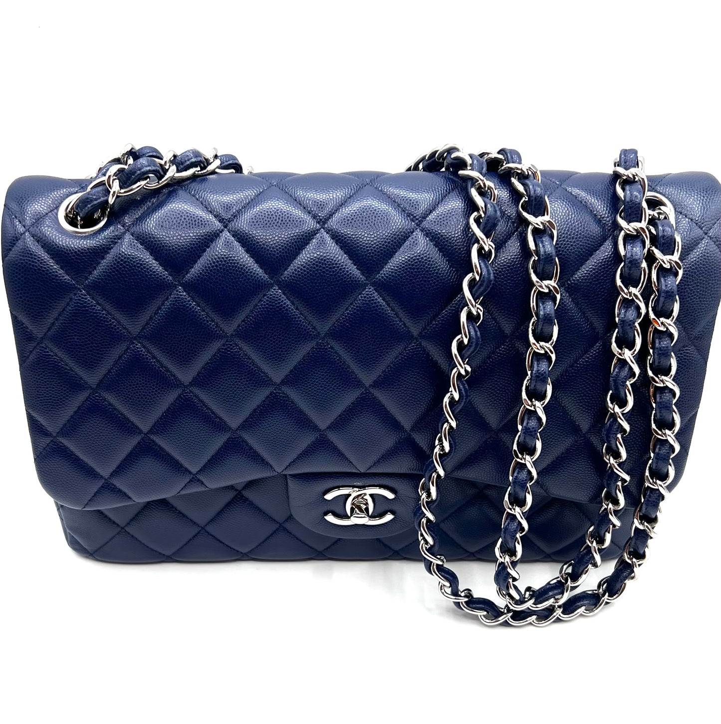Chanel Jumbo Caviar Royal Blue Flap Chain  (🇵🇭P429,140)