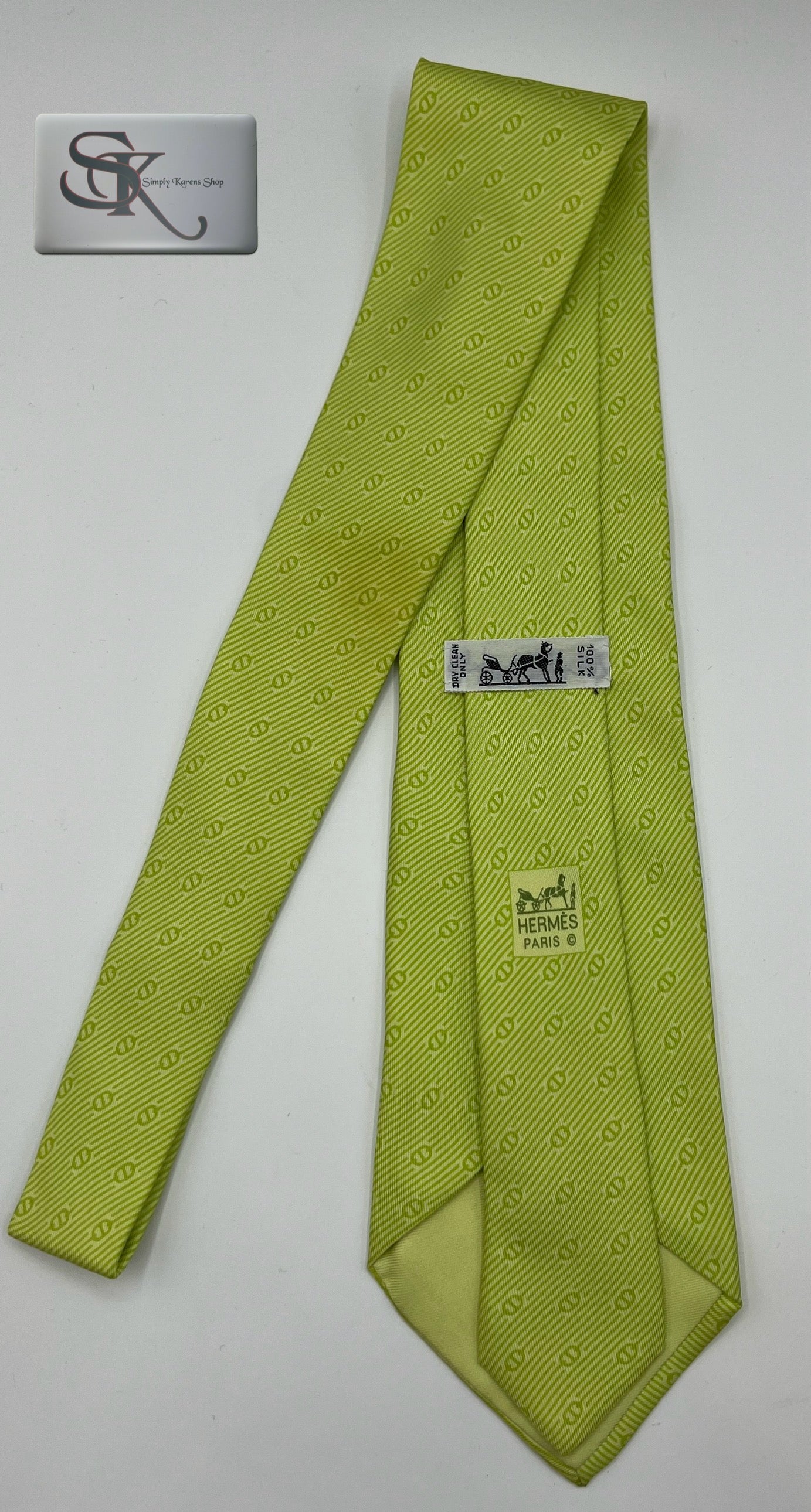 HERMES APPLE GREEN NECKTIE