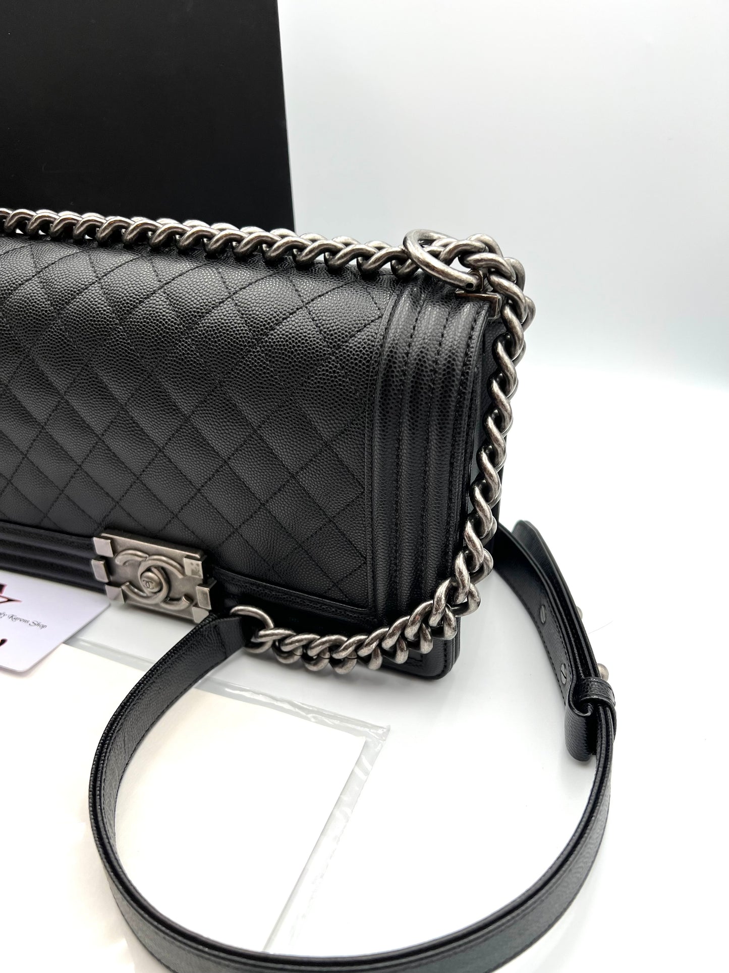 Chanel Leboy Black Caviar Skin Old Medium Riuthenium Hardware Series 30                (🇵🇭P335,400)