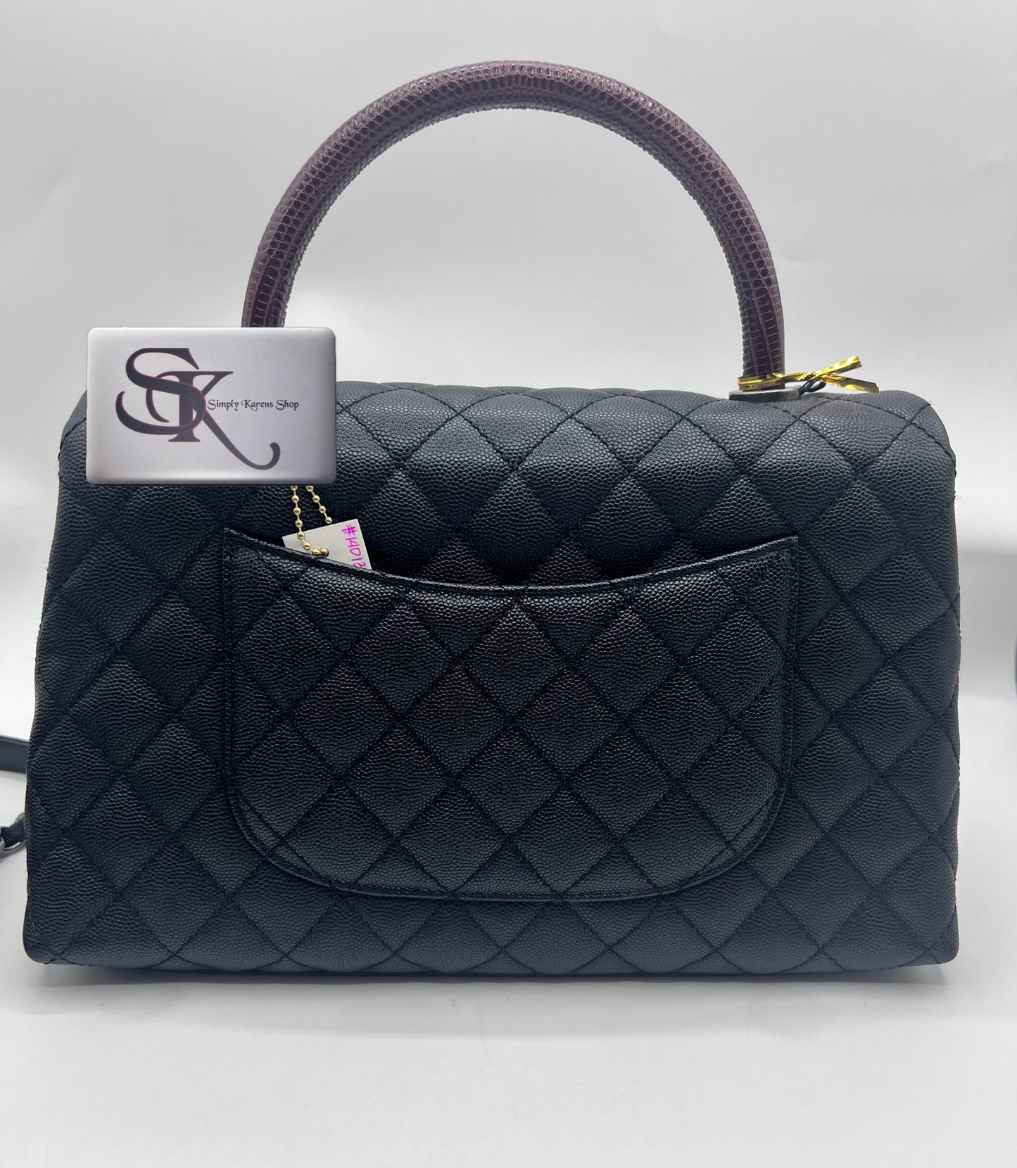 Chanel Caviar Coco python handle Matlase 2 way Bag series 23 mm size     (🇵🇭P361,200)