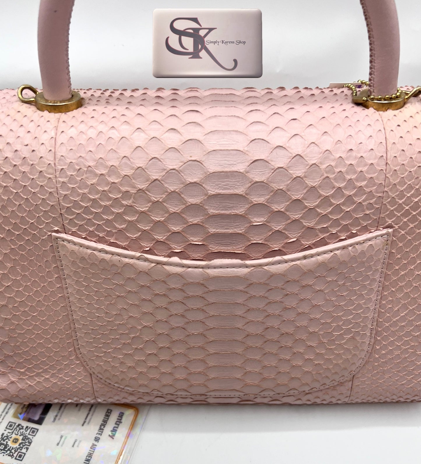 Chanel Python Coco Top Handle in Pink     (🇵🇭P344,000)