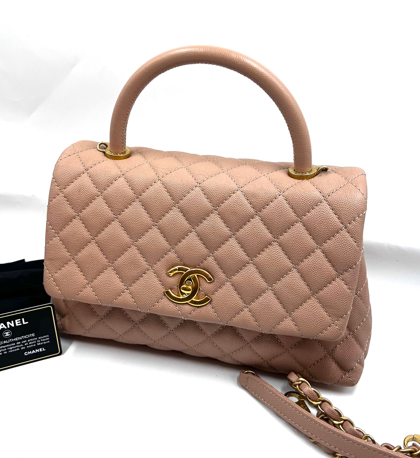 Chanel Coco Handle Caviar Mm size 29cm Beige/Milktea GWH Series 25 (🇵🇭P232,200)