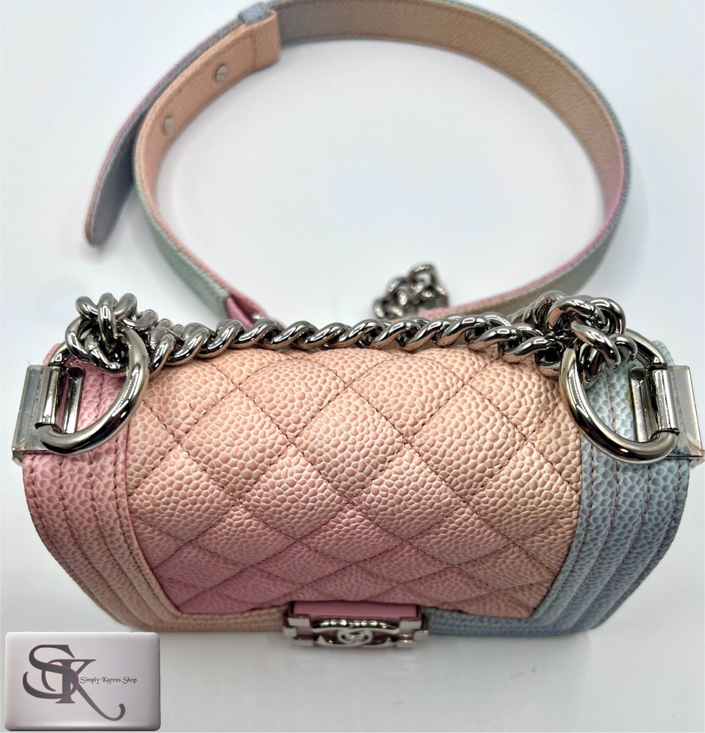 Chanel Leboy mini Rainbow Caviar Skin Flap chain Bag