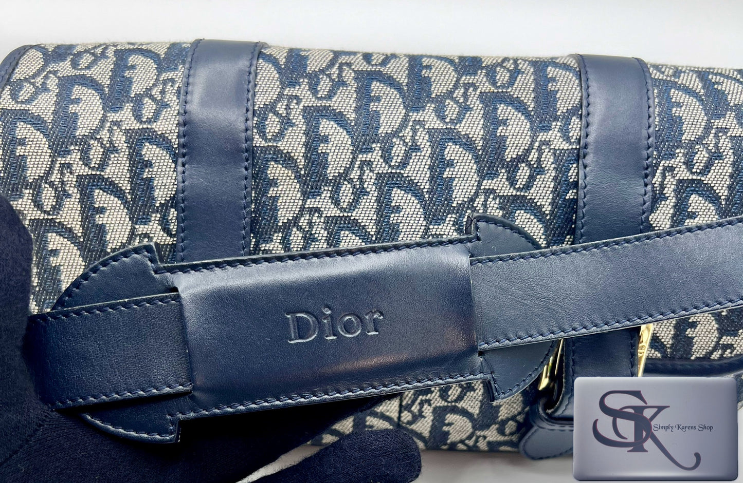 CHRISTIAN DIOR TROTTER OBLIQUE CROSSBODY CANVAS LEATHER BAG