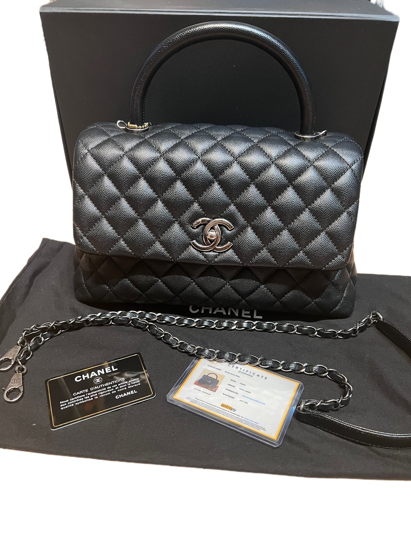 CHANEL CAVIAR TOP HANDLE MM