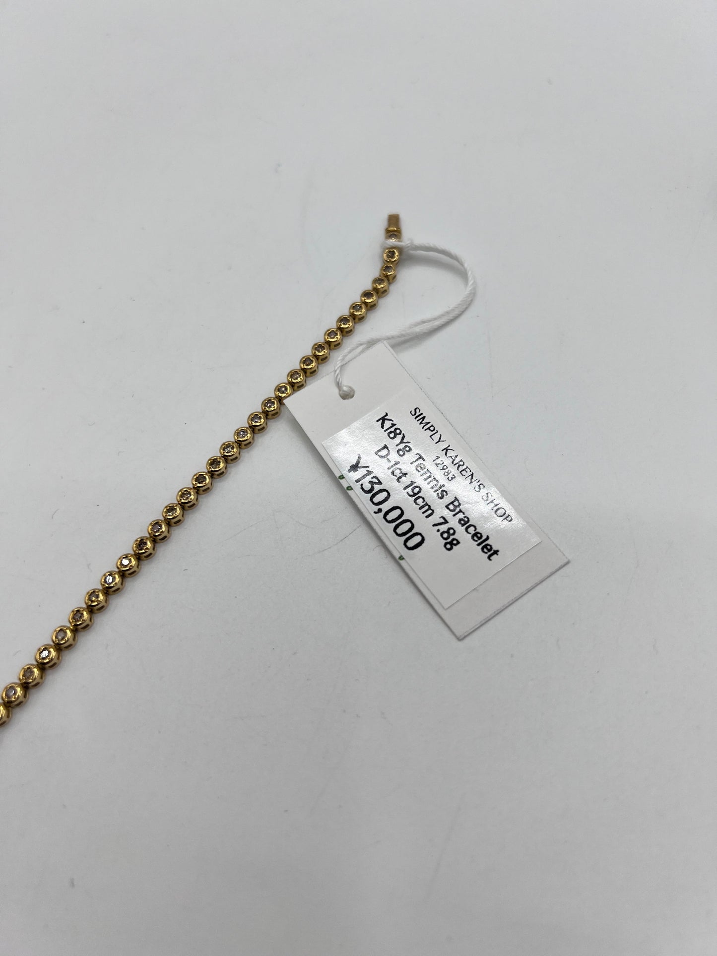 K18 Yg Tenis Bracelet  D-1ct  19cm 7.8g