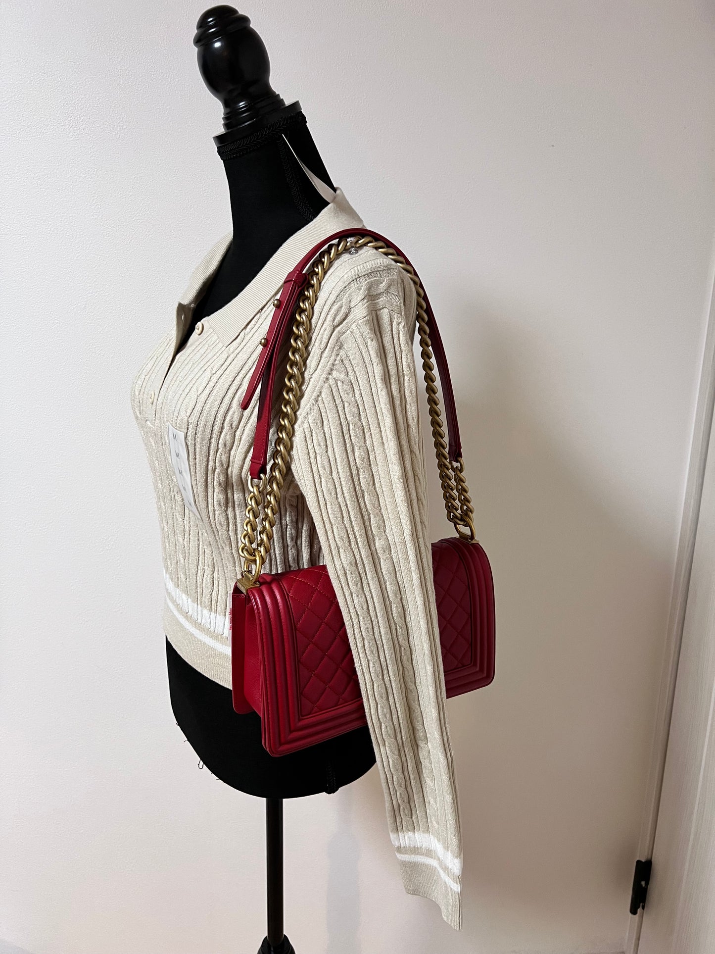 Chanel Caviar red Leboy Old Medium GHW