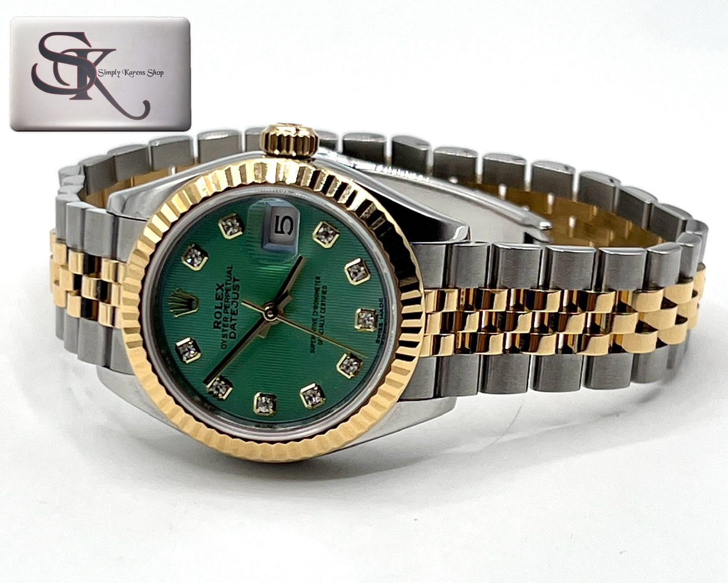 Rolex Date Just Mint Green Dial 10P/Dia 2 Tone SS/YG 16.5cm 28mm       (🇵🇭P898,700)