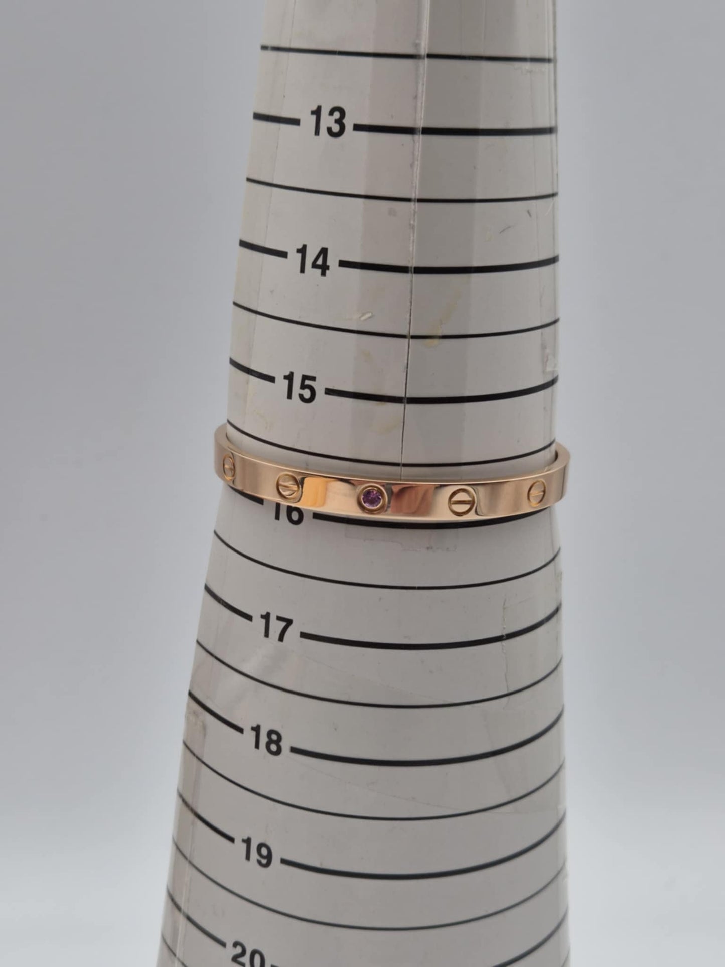 Cartier Love cuff Bracelet 18K  Pink Gold w/ Pink Sapphire 25.68g 16cm