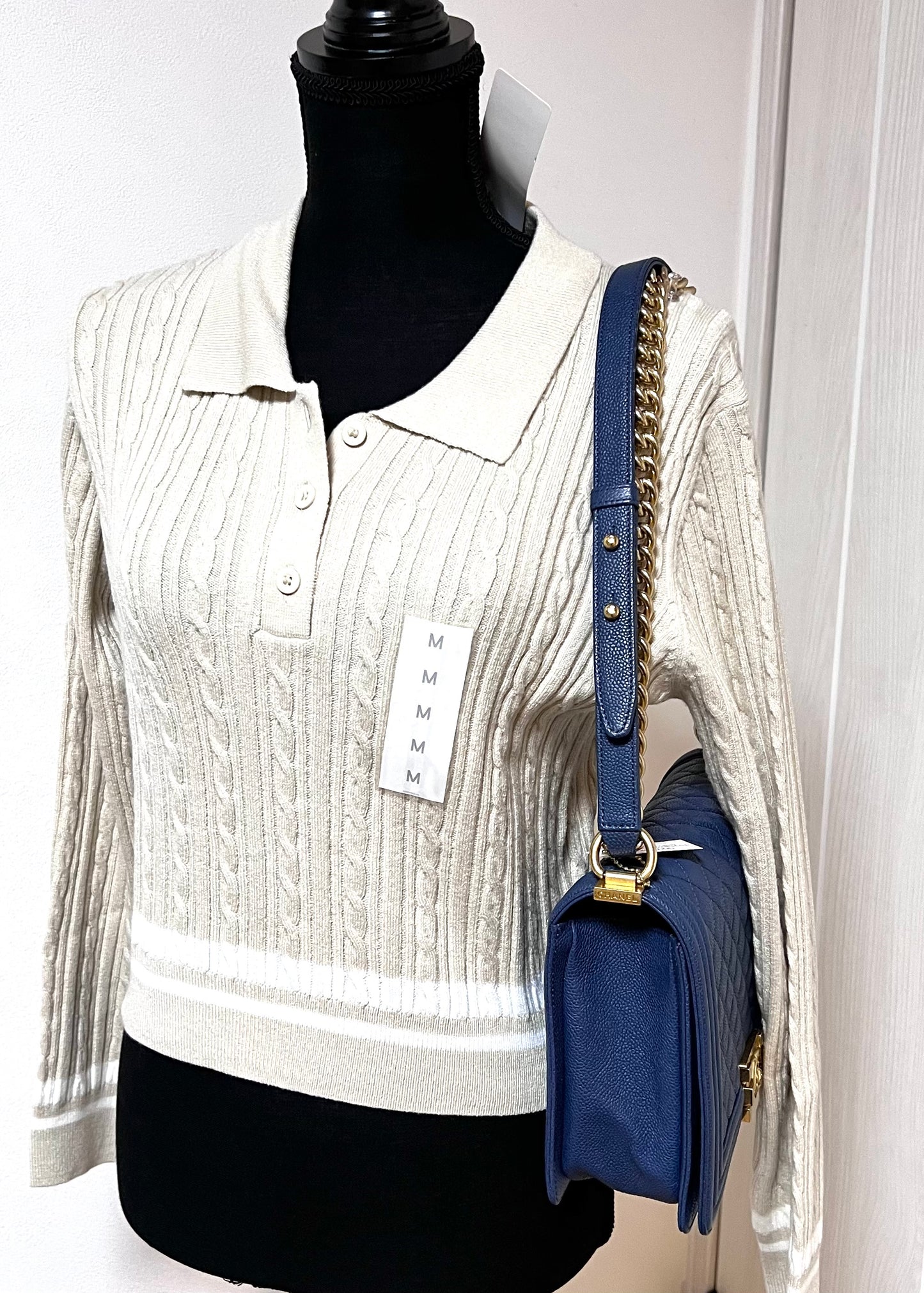 Chanel Caviar Leboy Navy Blue New Medium G.H.                    (🇵🇭P344,000)