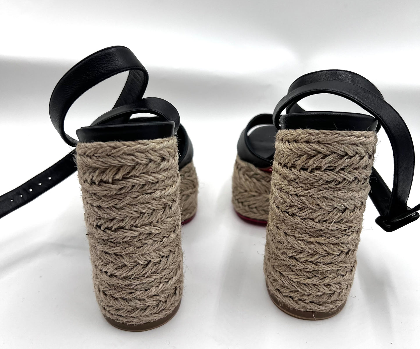 Christian Louboutin Open Toe Ankle Strap Espadril Wedge Sandals S24cm  (🇵🇭P18,060)