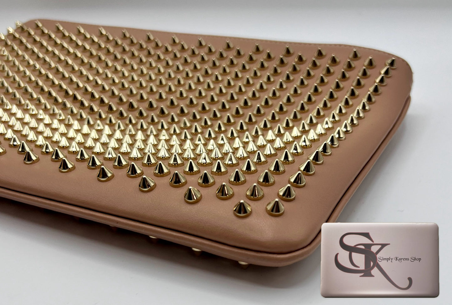 CHRISTIAN LOUBOUTIN LOUBIPOSH SPIKE STUD CLUTCH CROSSBODY BAG