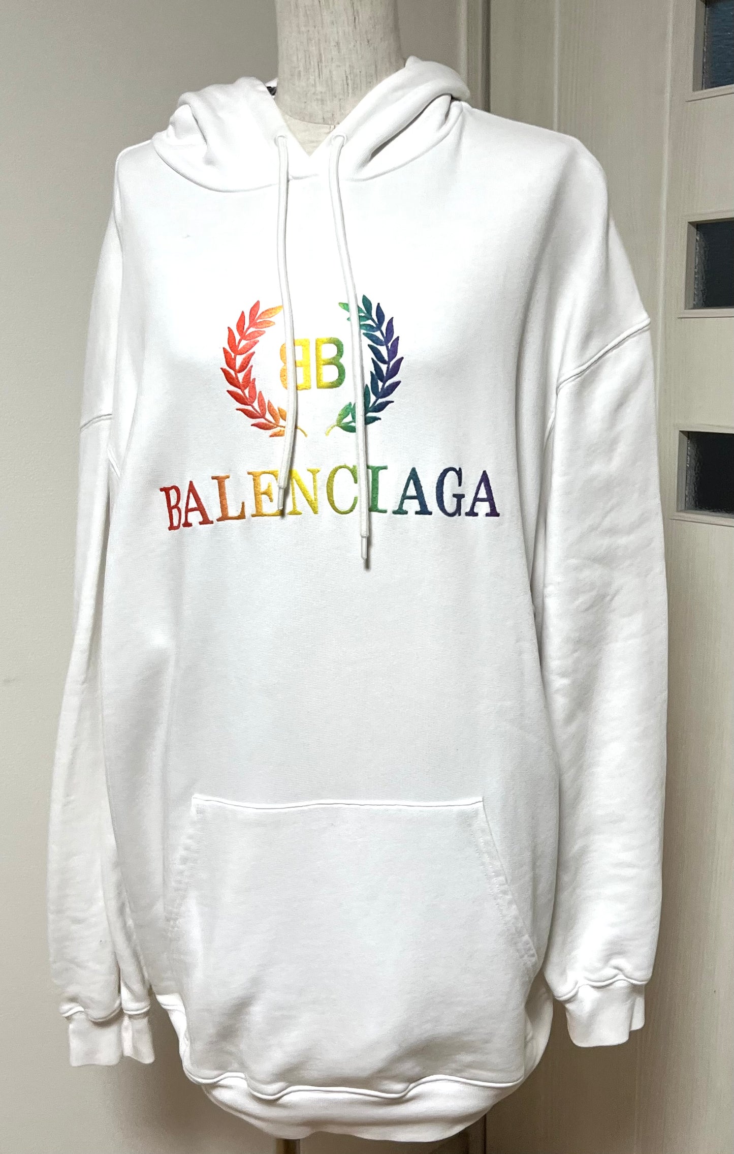 Balenciaga White Parker Jacket S Size on Tag Fits L size Ladies