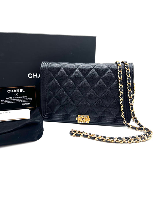 Chanel Le Boy Quilted Caviar Wallet On Chain  (🇵🇭P163,400)
