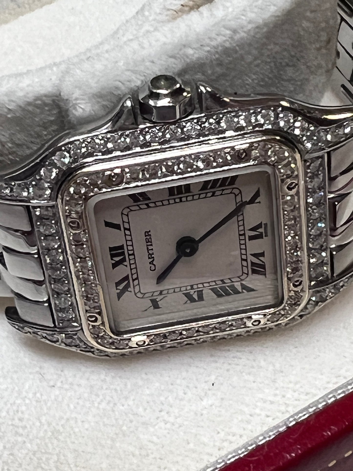 Cartier Panthere SM SS watch w/ after Diamond Qz Size 13.5cm