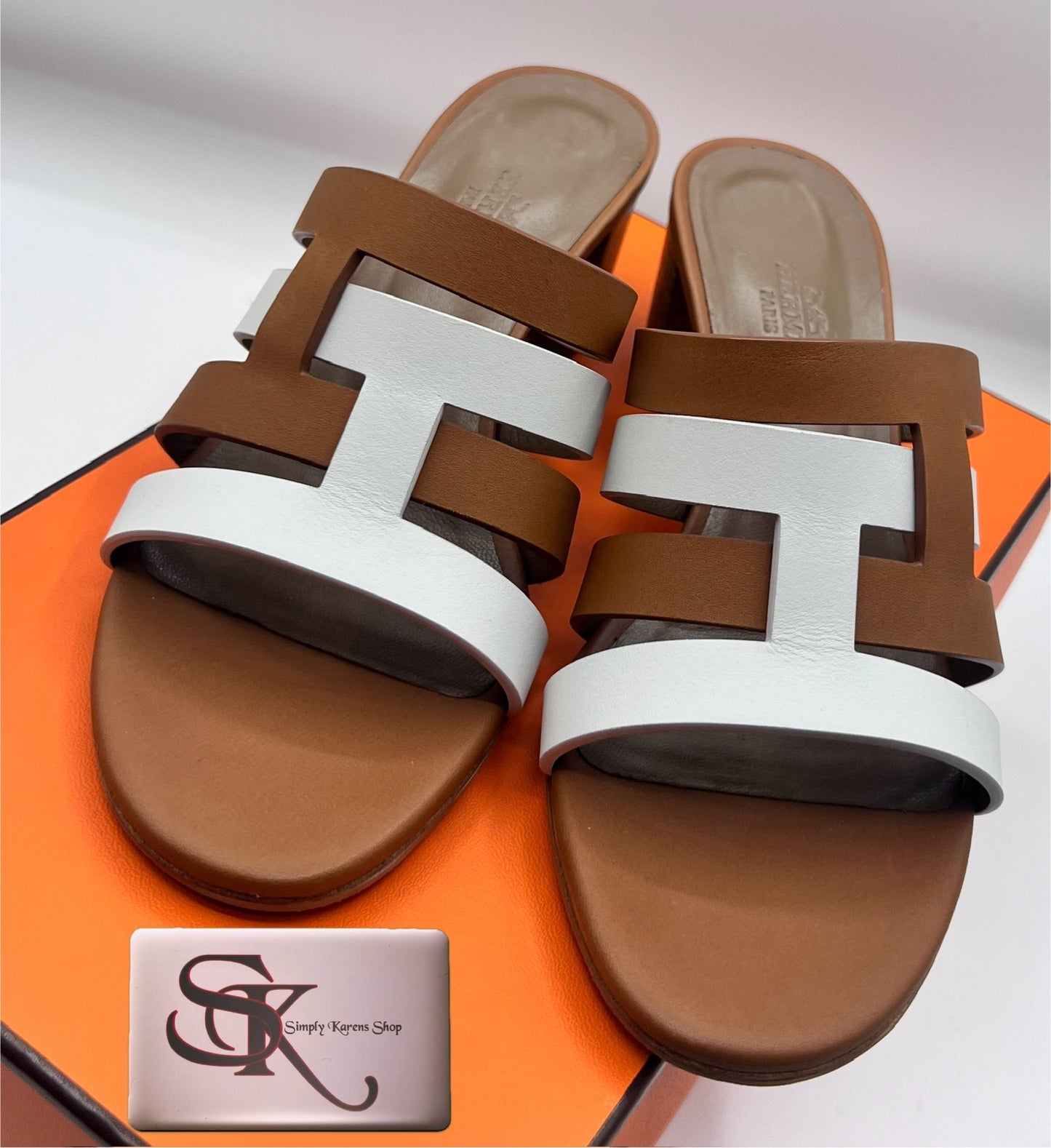 HERMES CALFSKIN AMICA SANDALS SIZE EU35