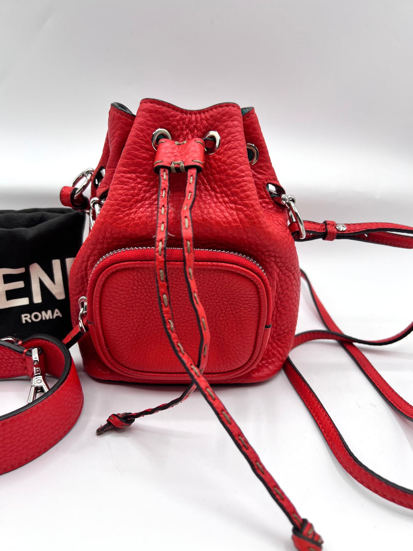 Fendi Mini Mon Tresor Bucket leather 2 way Bag