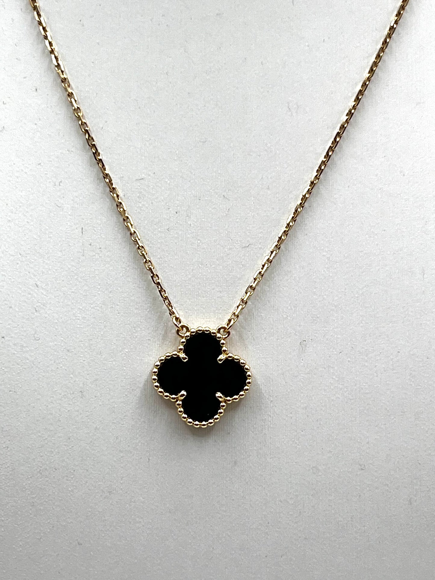Van Cleef & Arpels Alhambra Onyx Necklace 18K YG 5.1g 38~42cm (🇵🇭P206,400)