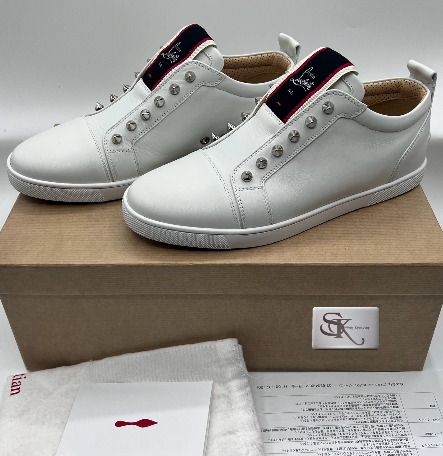 CHRISTIAN LOUBOUTIN FIQUE A VONTADE LOW TOP SNEAKERS FOR MEN SIZE 41