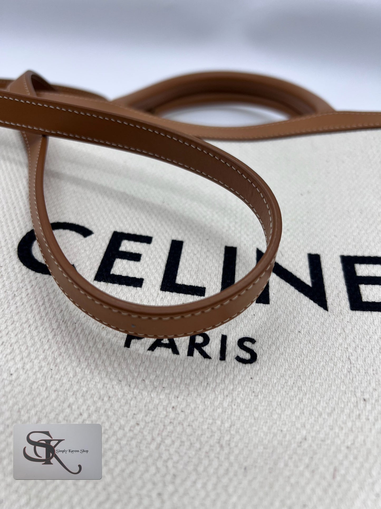 CELINE CABAS SMALL VERTICAL NATURAL TAN 2 WAY BAG