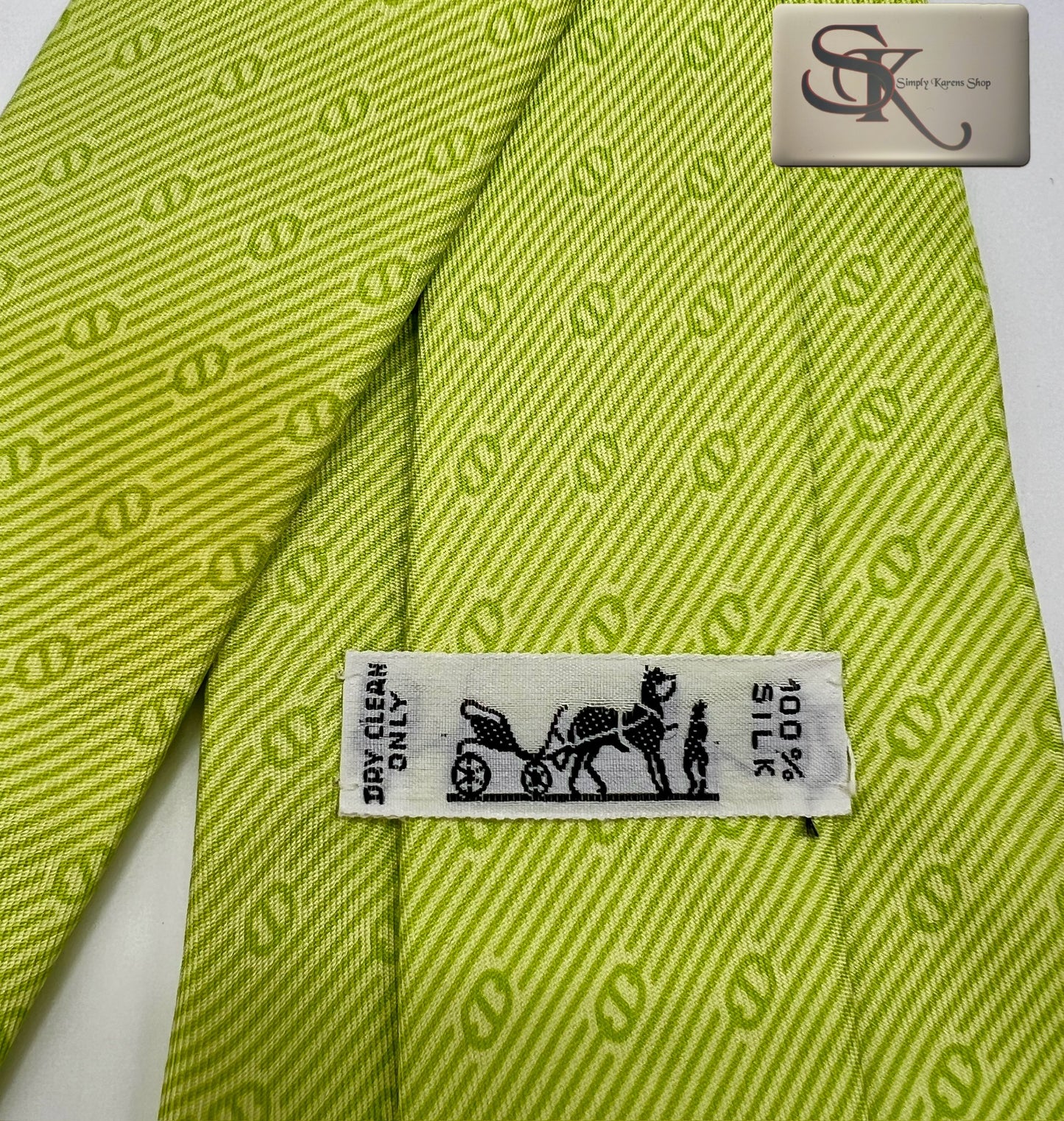 HERMES APPLE GREEN NECKTIE