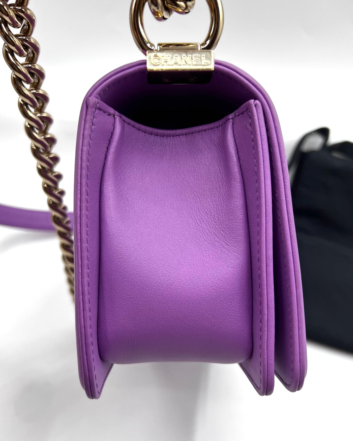 Chanel Leboy Purple Pm size Calfskin GHW Series29          (🇵🇭P197,800)