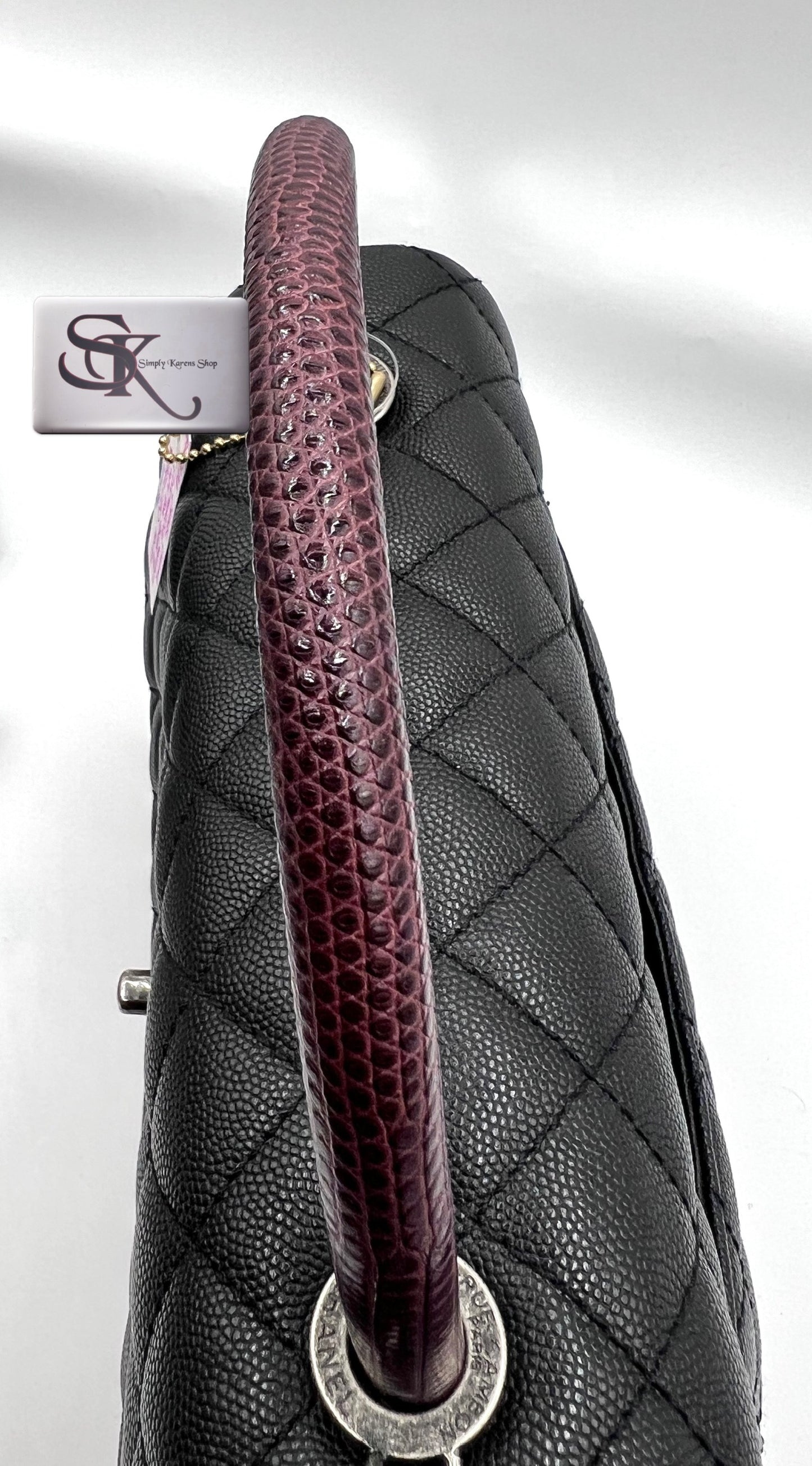 Chanel Caviar Coco python handle Matlase 2 way Bag series 23 mm size     (🇵🇭P361,200)