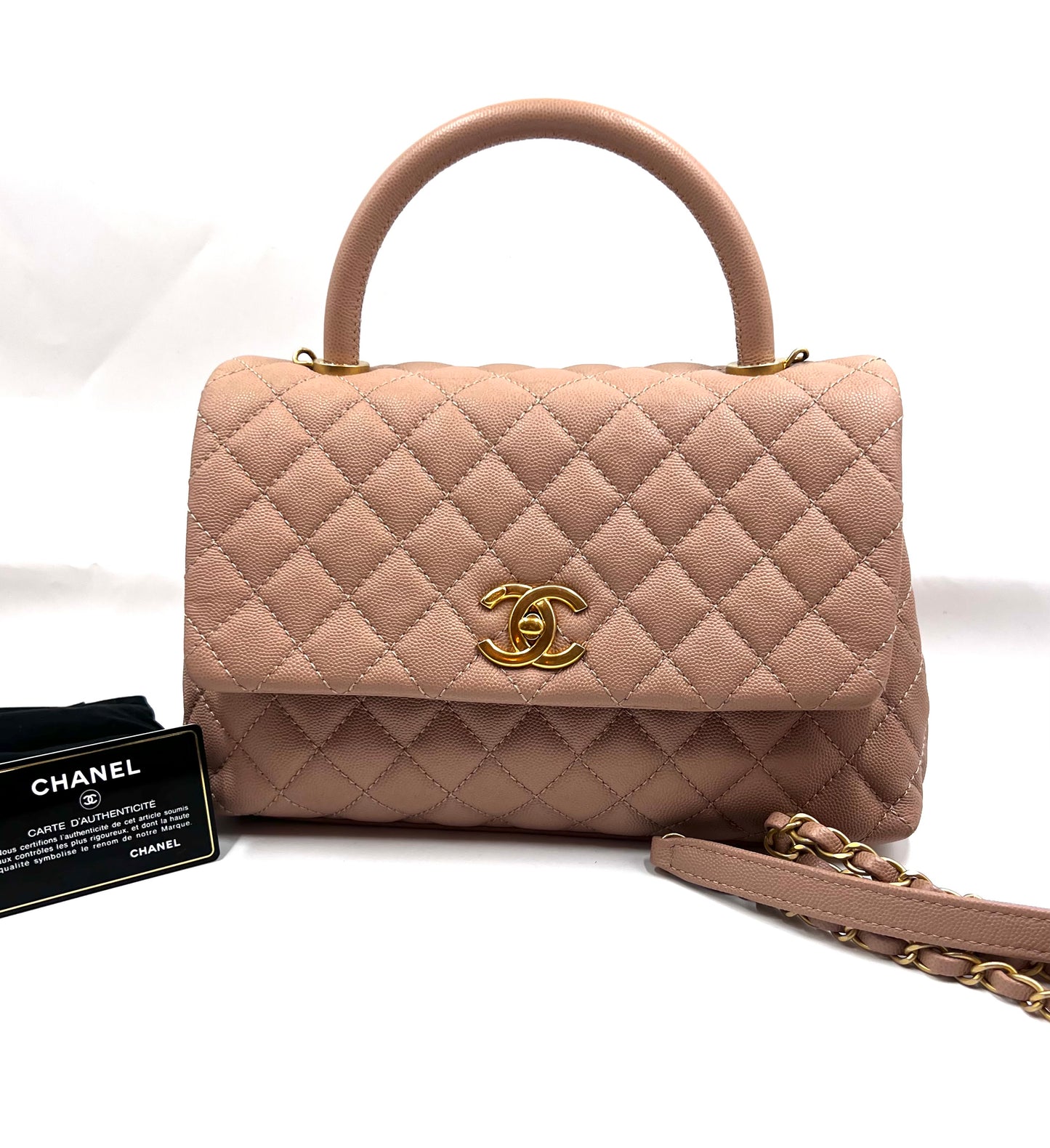 Chanel Coco Handle Caviar Mm size 29cm Beige/Milktea GWH Series 25 (🇵🇭P232,200)